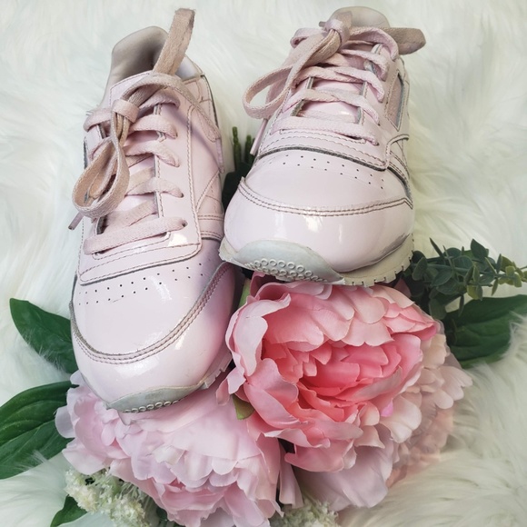 Reebok Patent Leather Pastel Pink Classic Sneaker - Picture 2 of 5